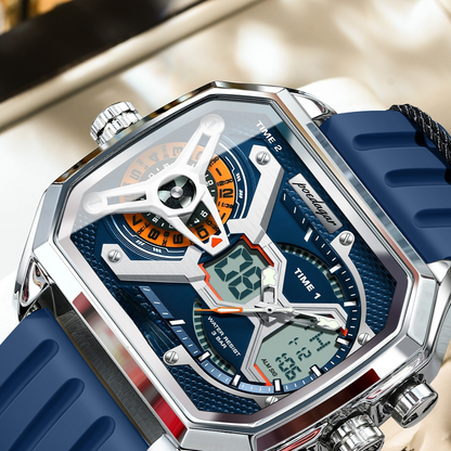 Dual Display Luminous Waterproof Mens Watch