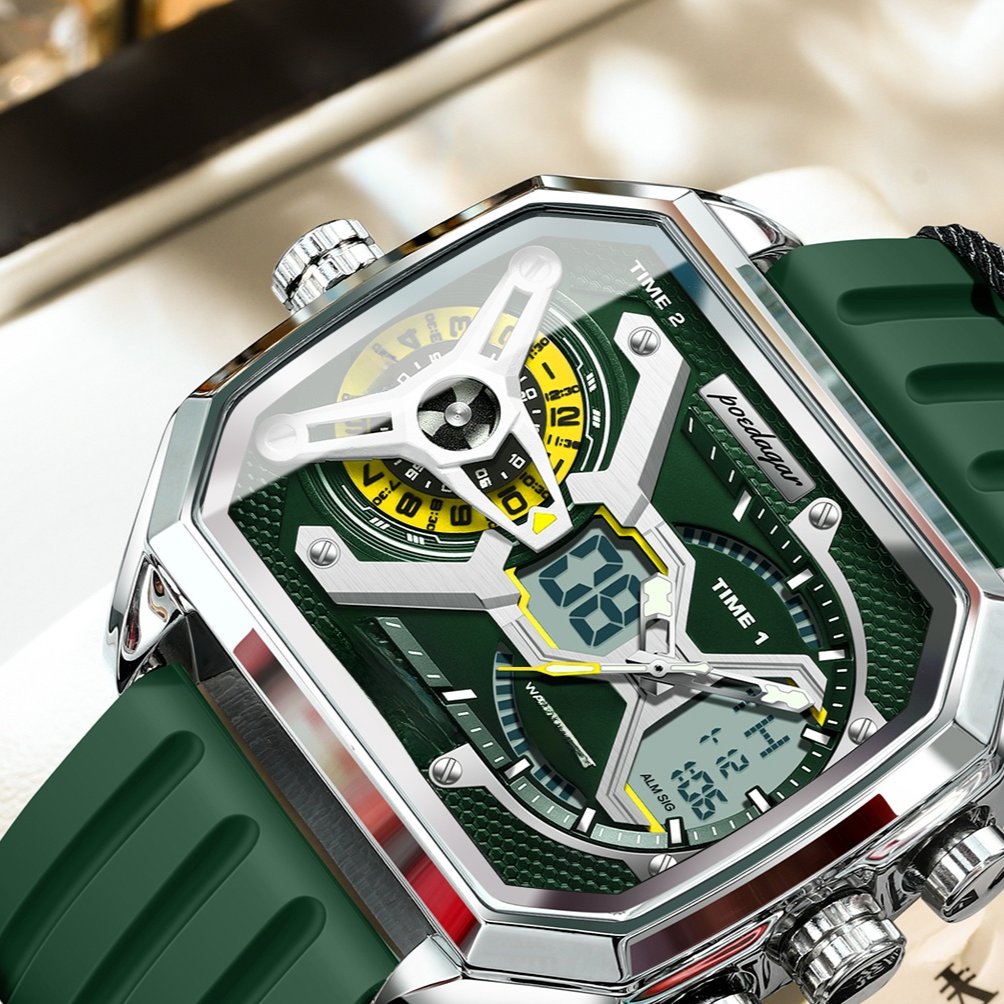 Dual Display Luminous Waterproof Mens Watch