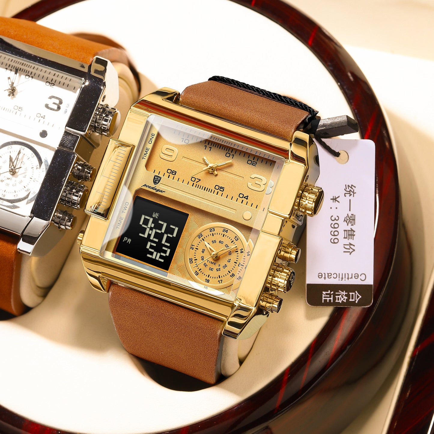 Dual Display Waterproof Electronic Watch