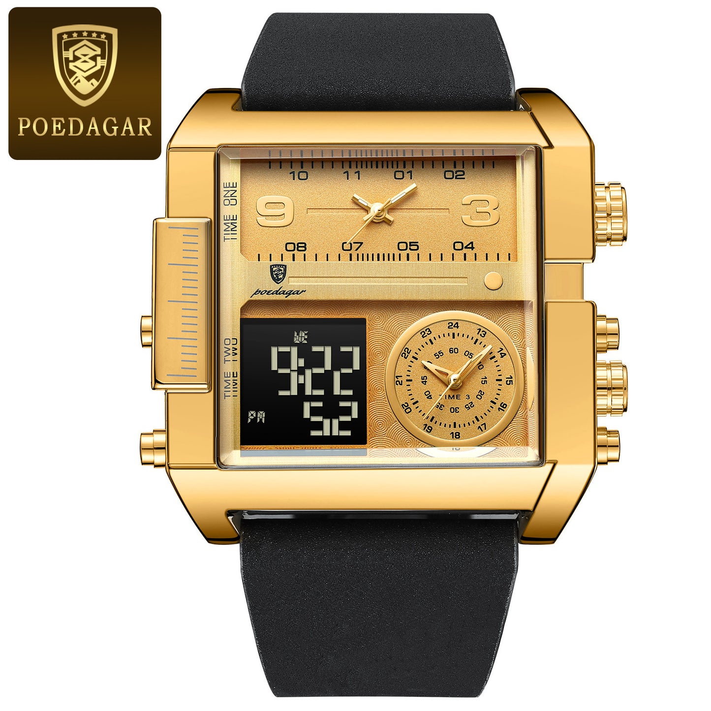 Dual Display Waterproof Electronic Watch