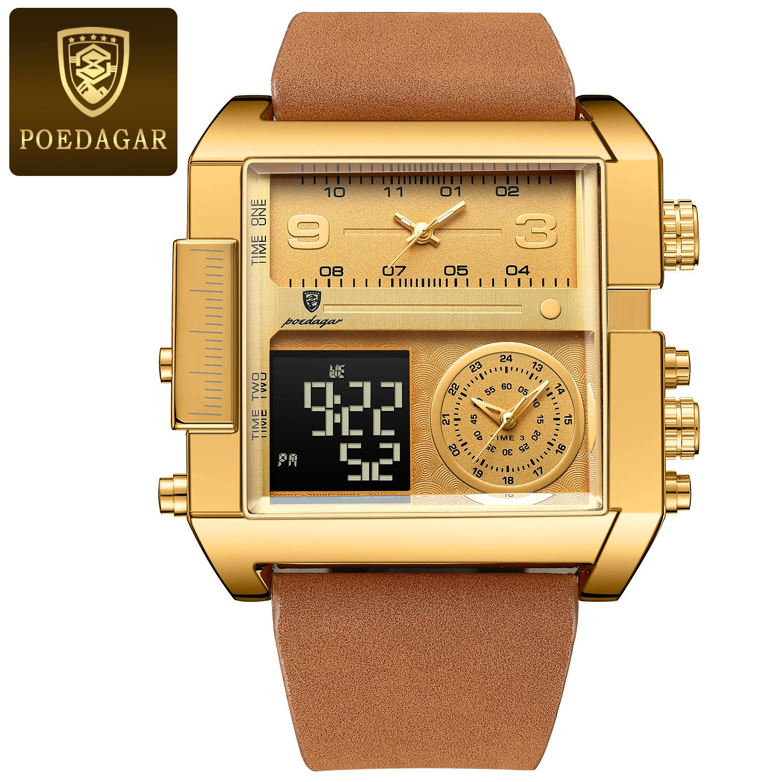 Dual Display Waterproof Electronic Watch