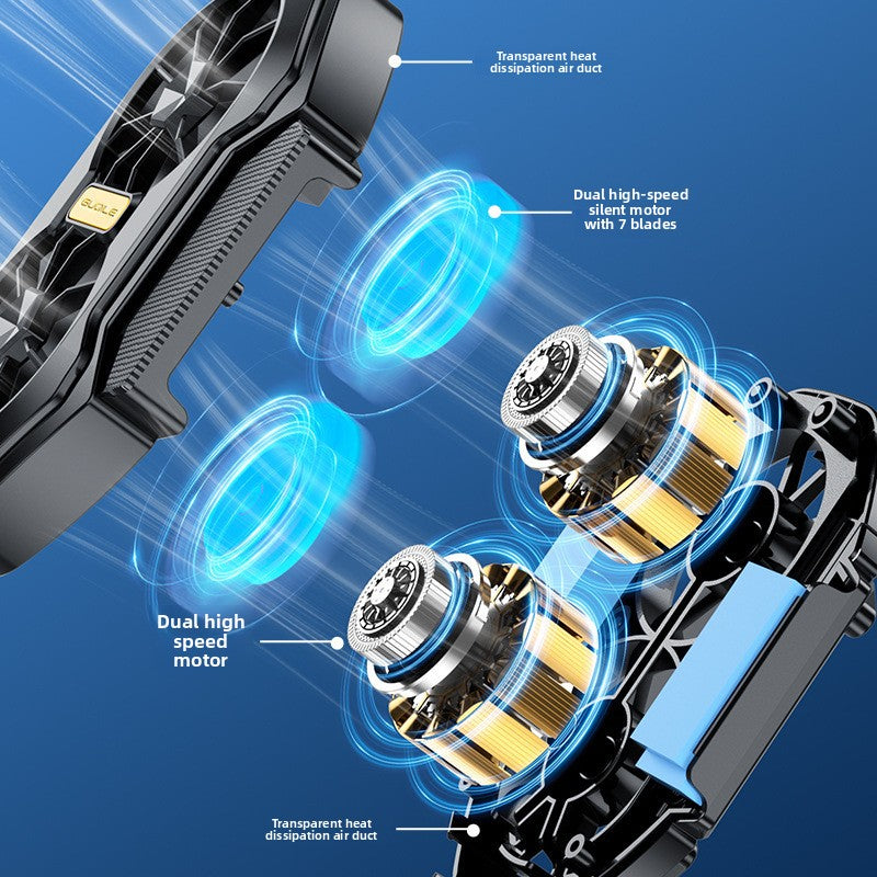 Dual Fan Phone Cooler with Adjustable Speed