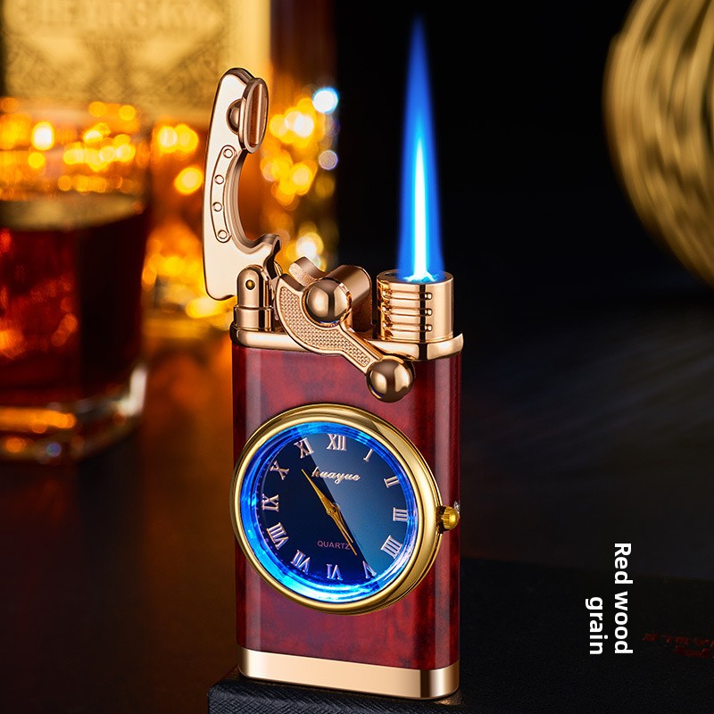 Dual Flame Blue Jet Refillable Lighter with Illuminated Dial