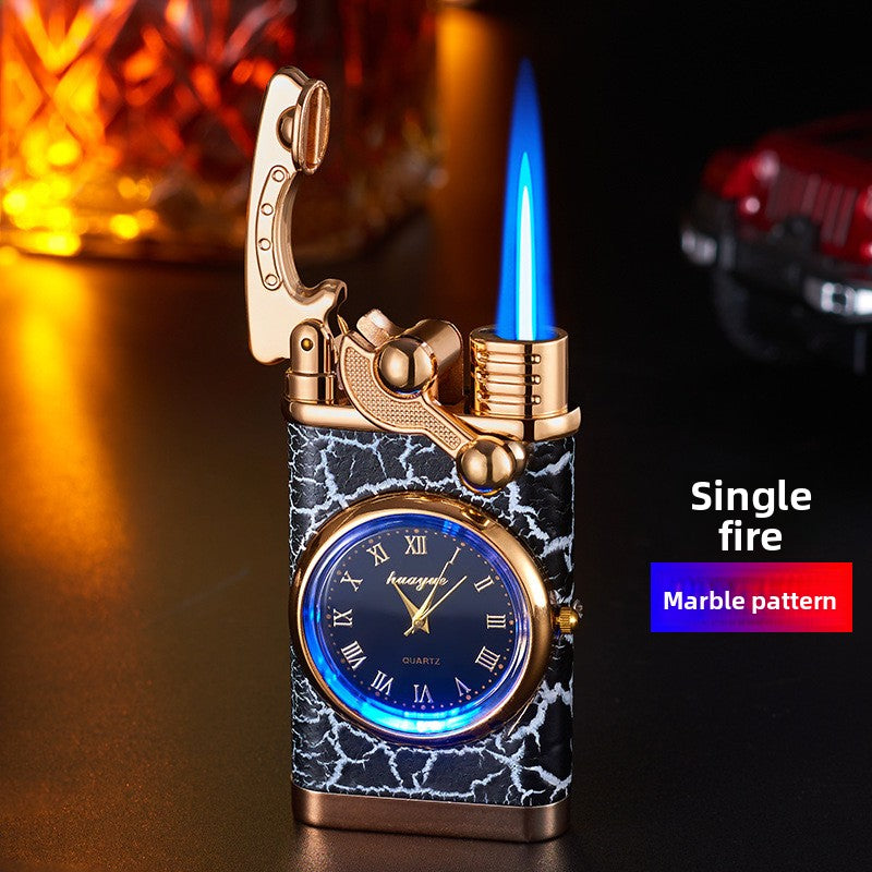 Dual Flame Blue Jet Refillable Lighter with Illuminated Dial