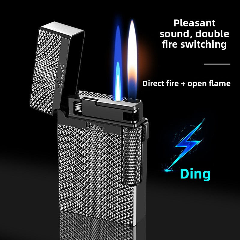 Dual-flame direct-charge lighter