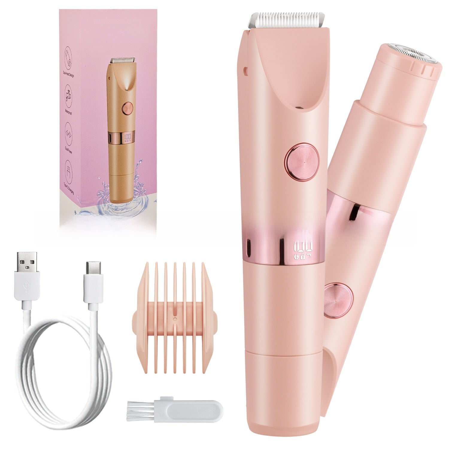 Dual Head Electric Shaver with Digital Display