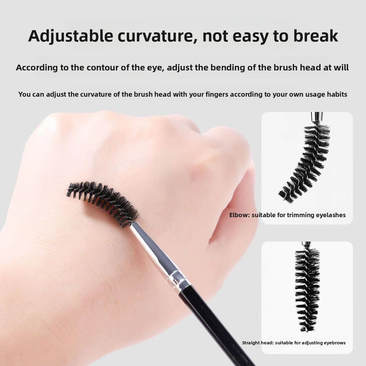 Dual Head Eyebrow Brush Spiral and Angled Makeup Tool