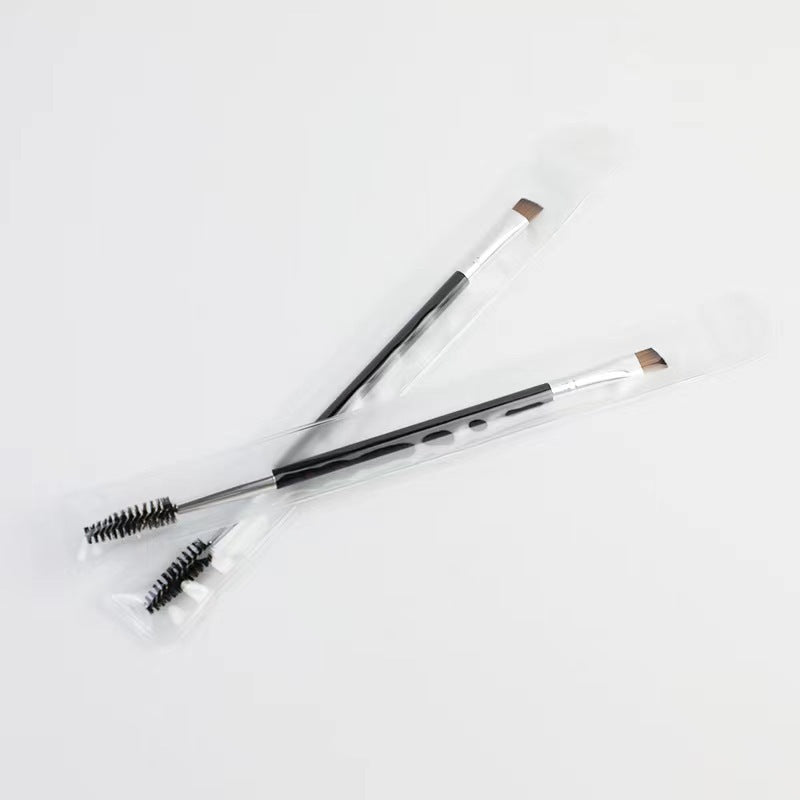 Dual Head Eyebrow Brush Spiral and Angled Makeup Tool
