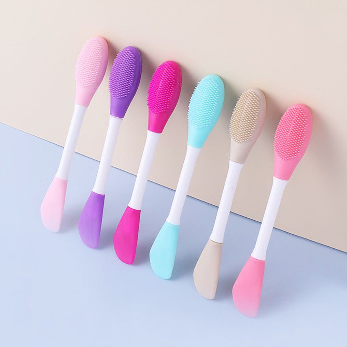 Dual Head Silicone Facial Cleansing and Mask Application Brush
