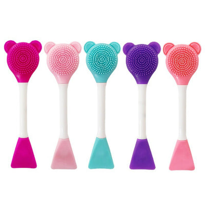 Dual Head Silicone Facial Cleansing and Mask Application Brush