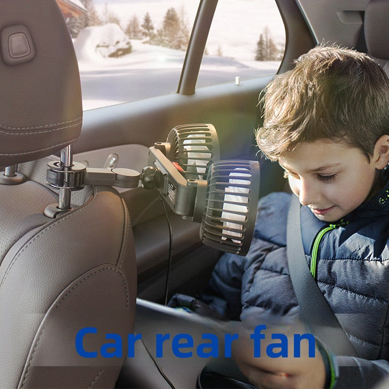 Dual Head USB Car Rear Seat Fan