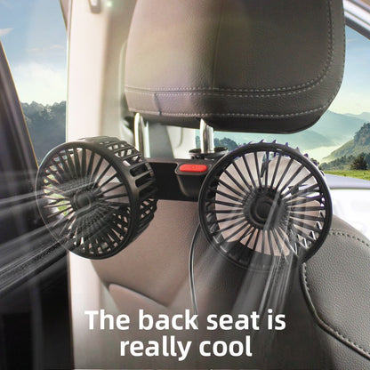Dual Head USB Car Rear Seat Fan
