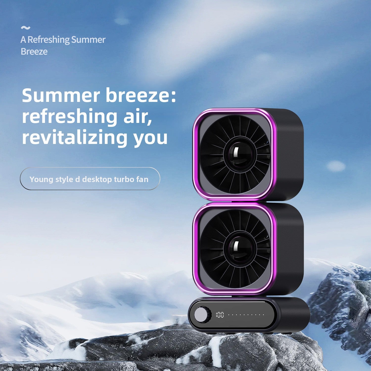 Dual Head USB Desktop Fan with 360 Rotation