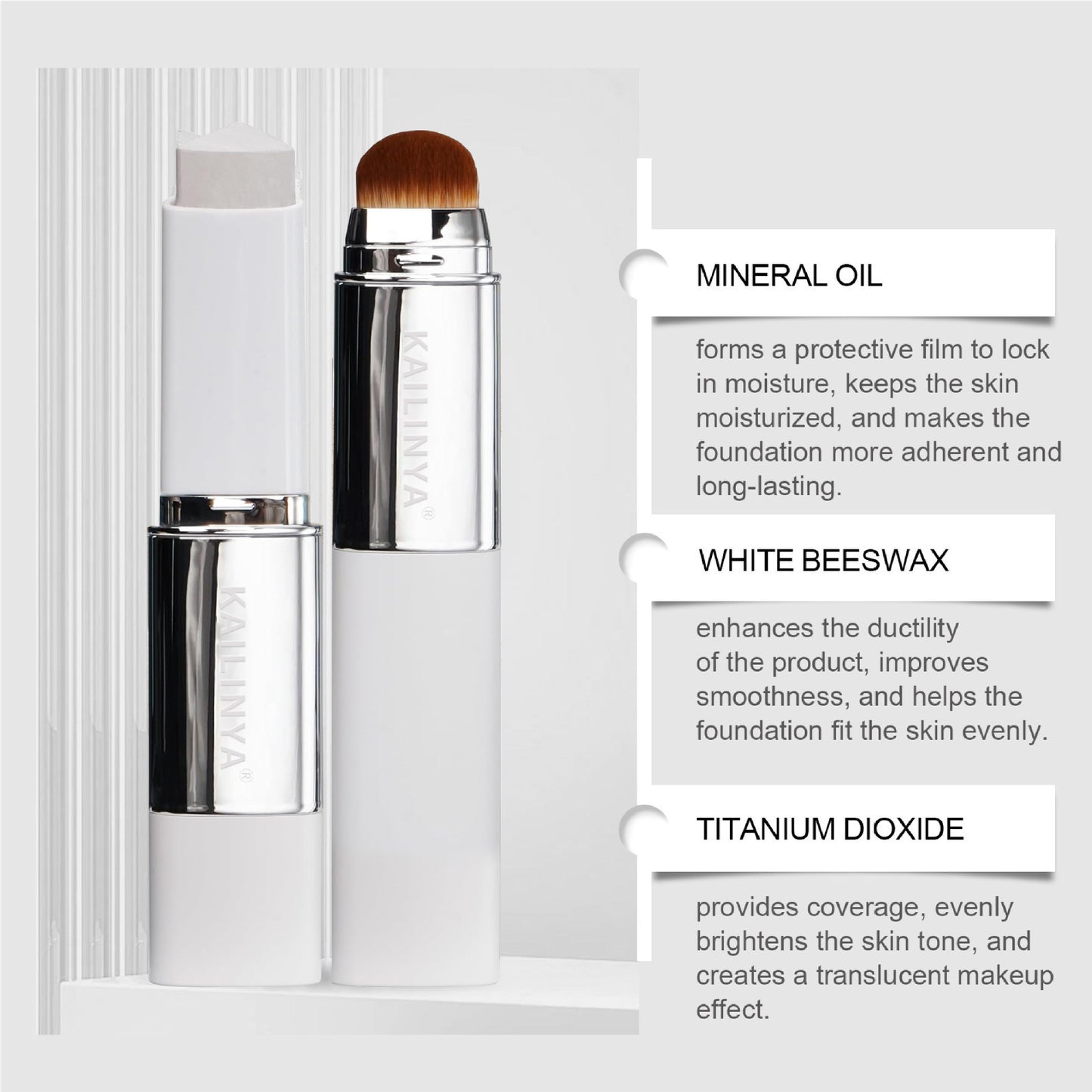 Dual-headed color-changing foundation stick