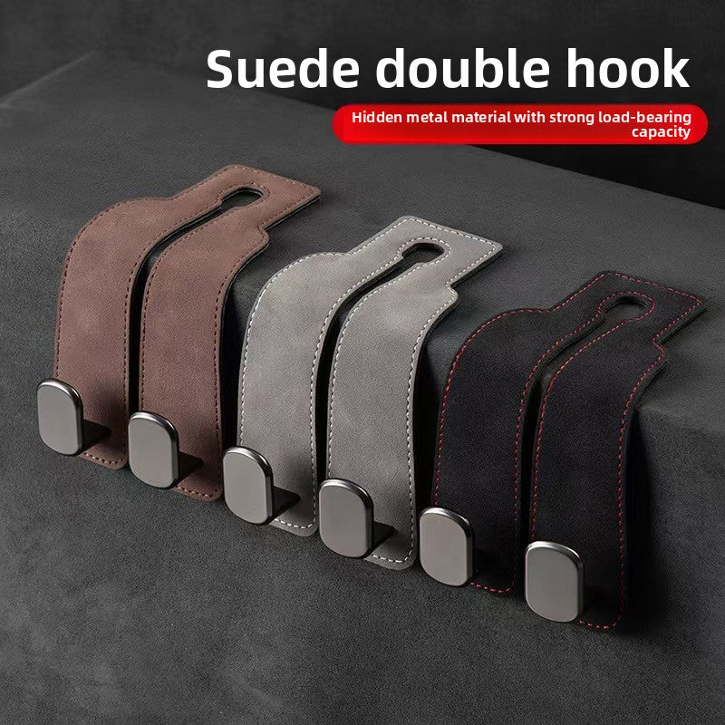 dual hooks for vehicle seat backrest