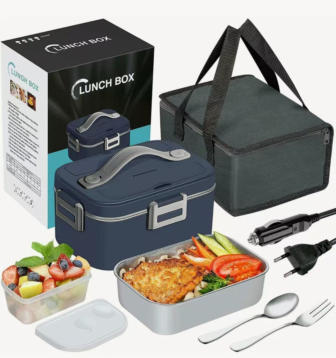 Dual-purpose electric lunch box for home and car