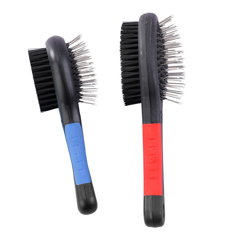 Dual-Sided Pet Grooming Brush for Cats and Dogs