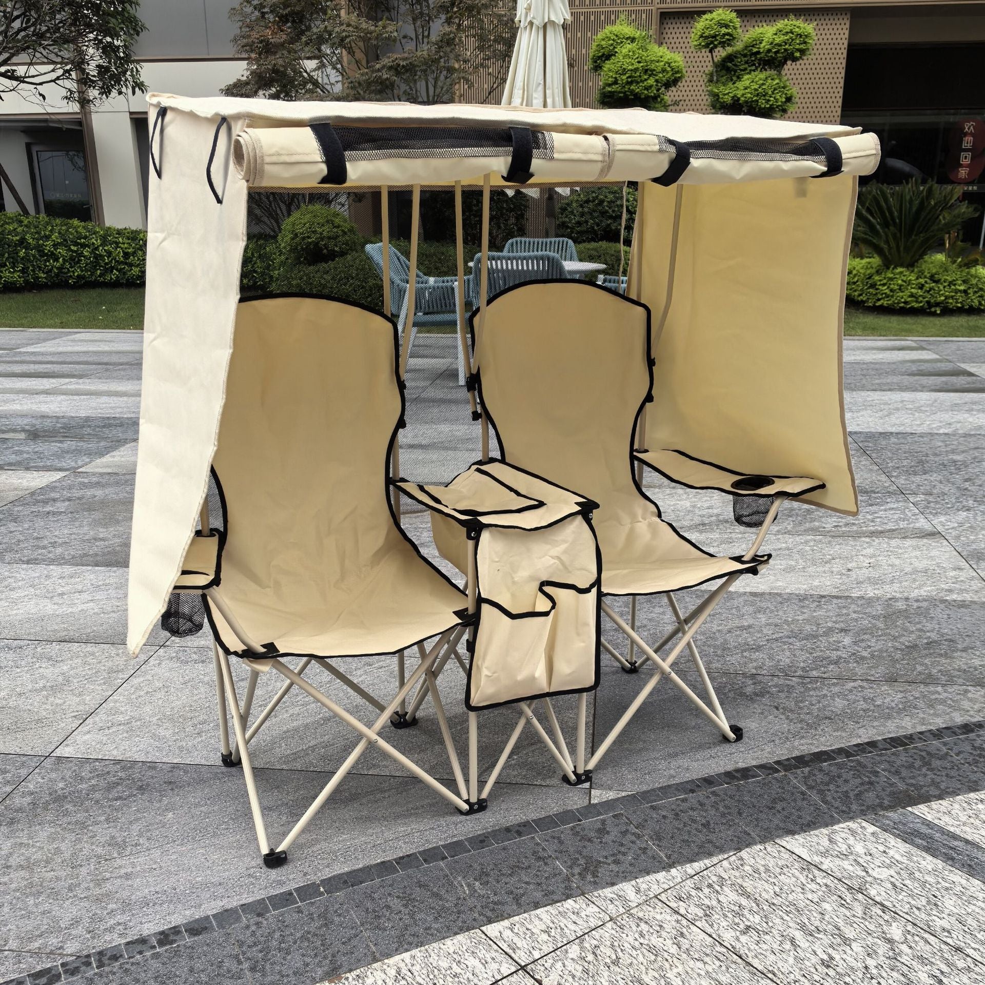 Dual Sunshade Folding Beach Chair