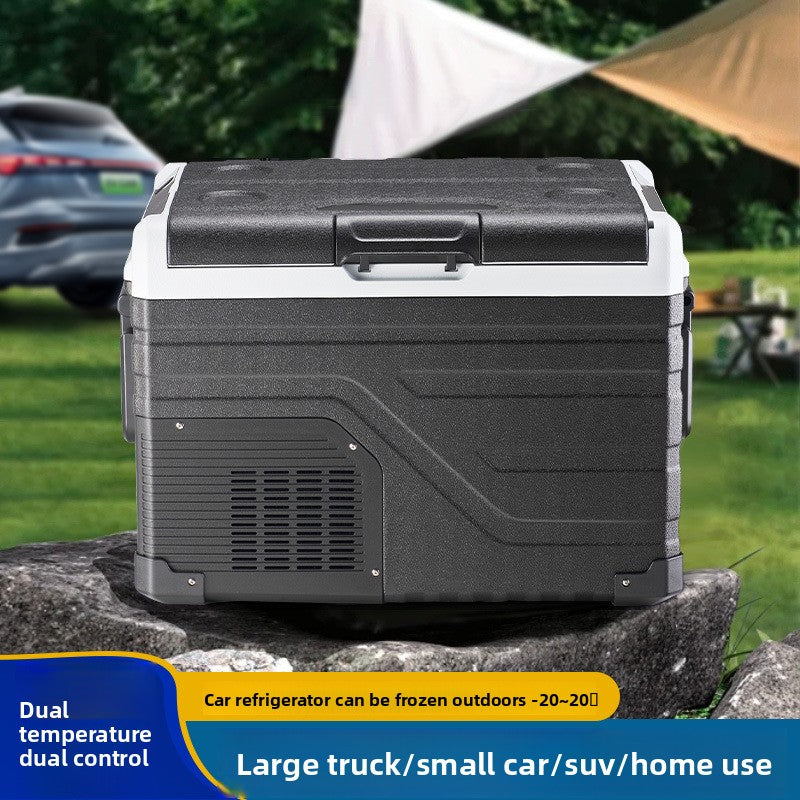 Dual Temperature Car Refrigerator with Compressor Cooling