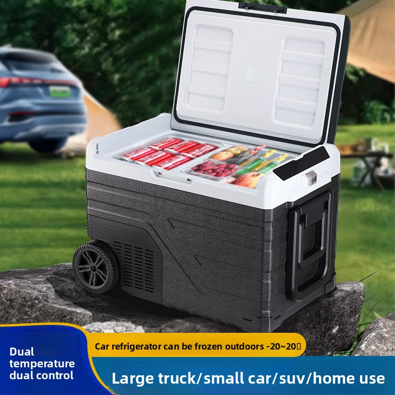 Dual Temperature Car Refrigerator with Compressor Cooling