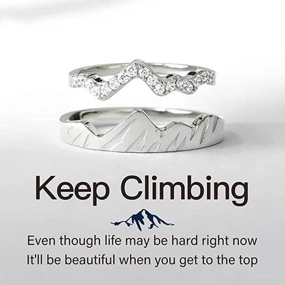 Dual-tone Diamond Accent Stackable Mountain Ring