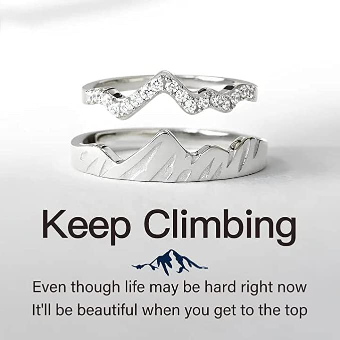 Dual-tone Diamond Accent Stackable Mountain Ring