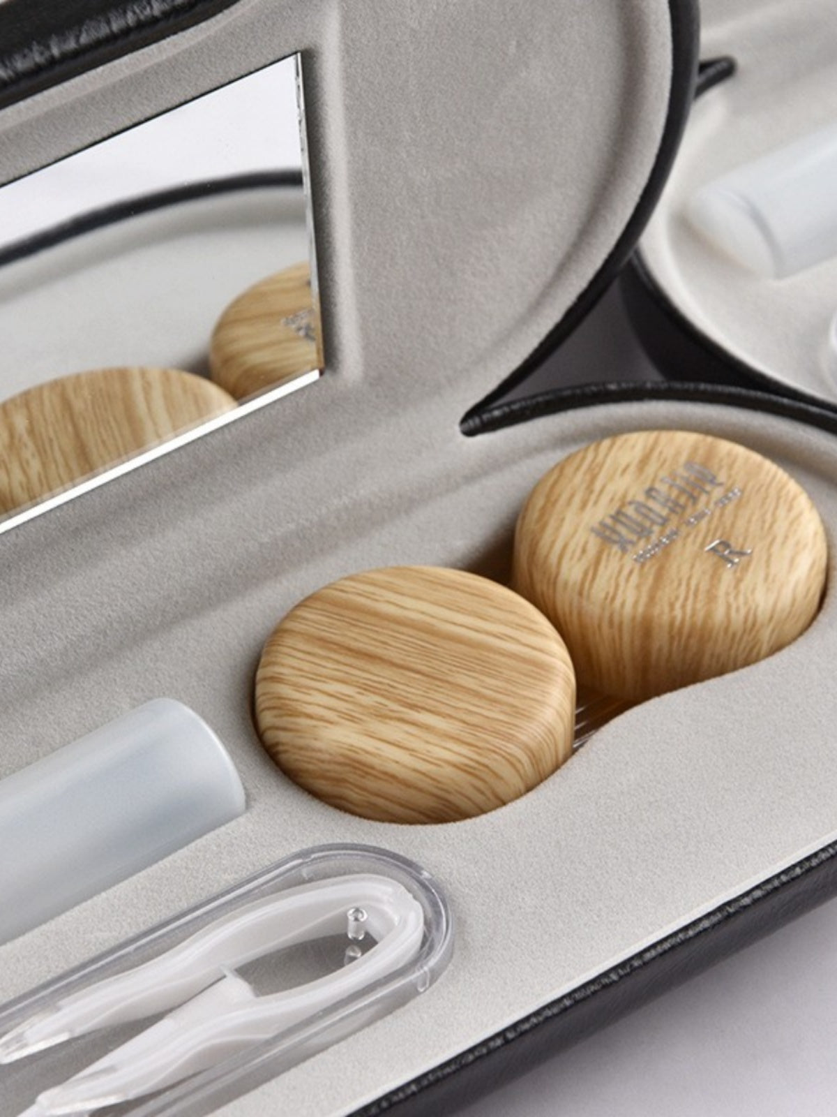 Dual - use Folding Leather Eyeglass Case