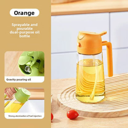 Dual-Use Glass Oil Spray Bottle
