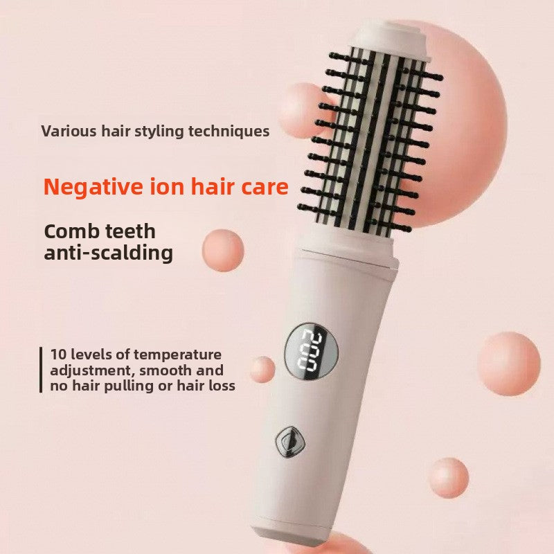 Dual-Use Wireless Hair Straightening and Curling Comb