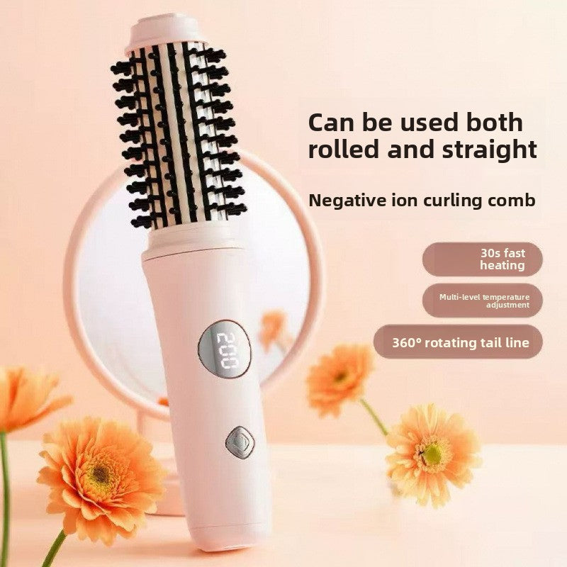 Dual-Use Wireless Hair Straightening and Curling Comb