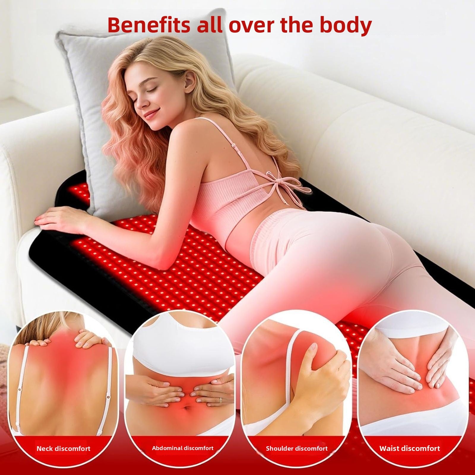 Dual-Wavelength Red Light Infrared Therapy Heating Blanket