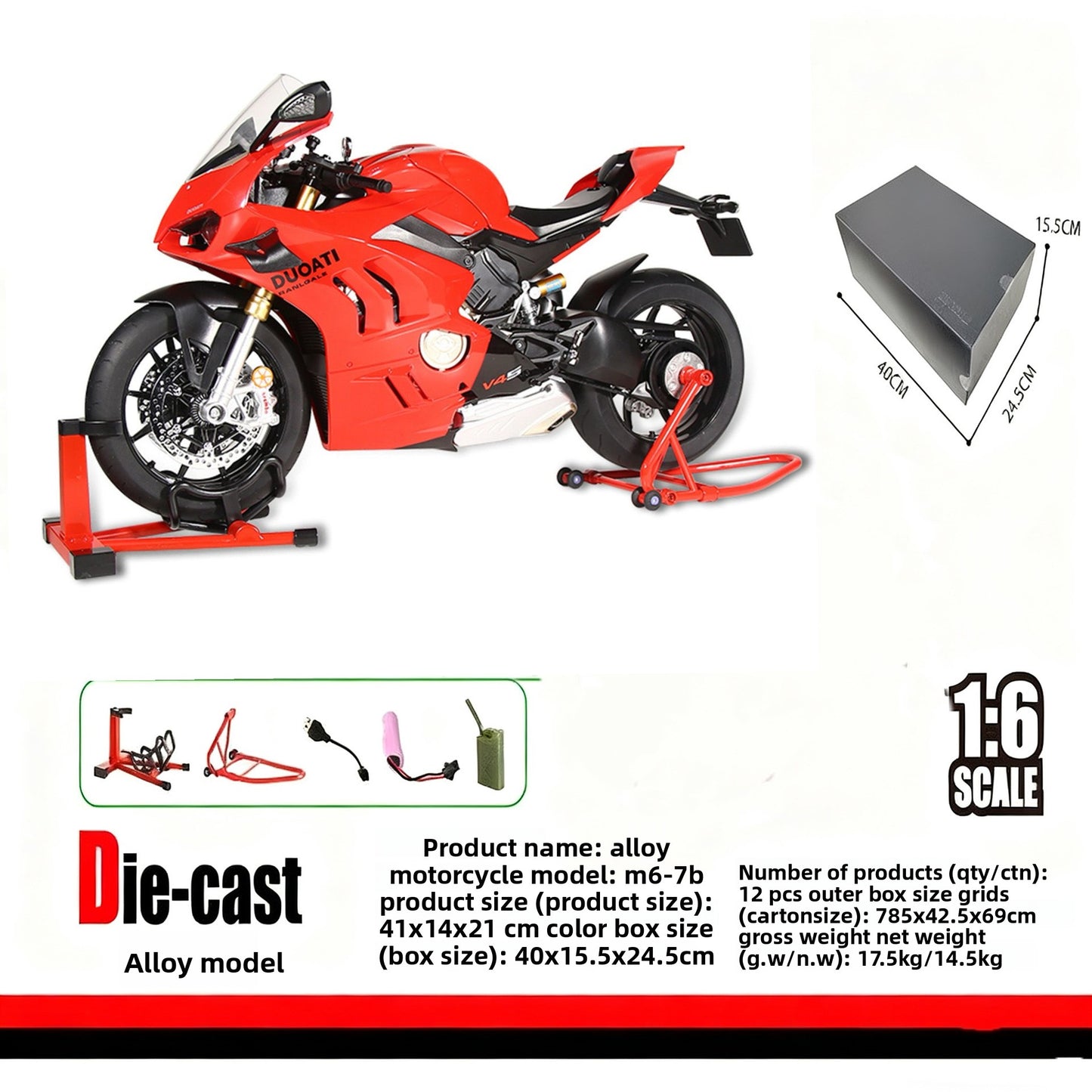 Ducati V4R Alloy Motorcycle Model