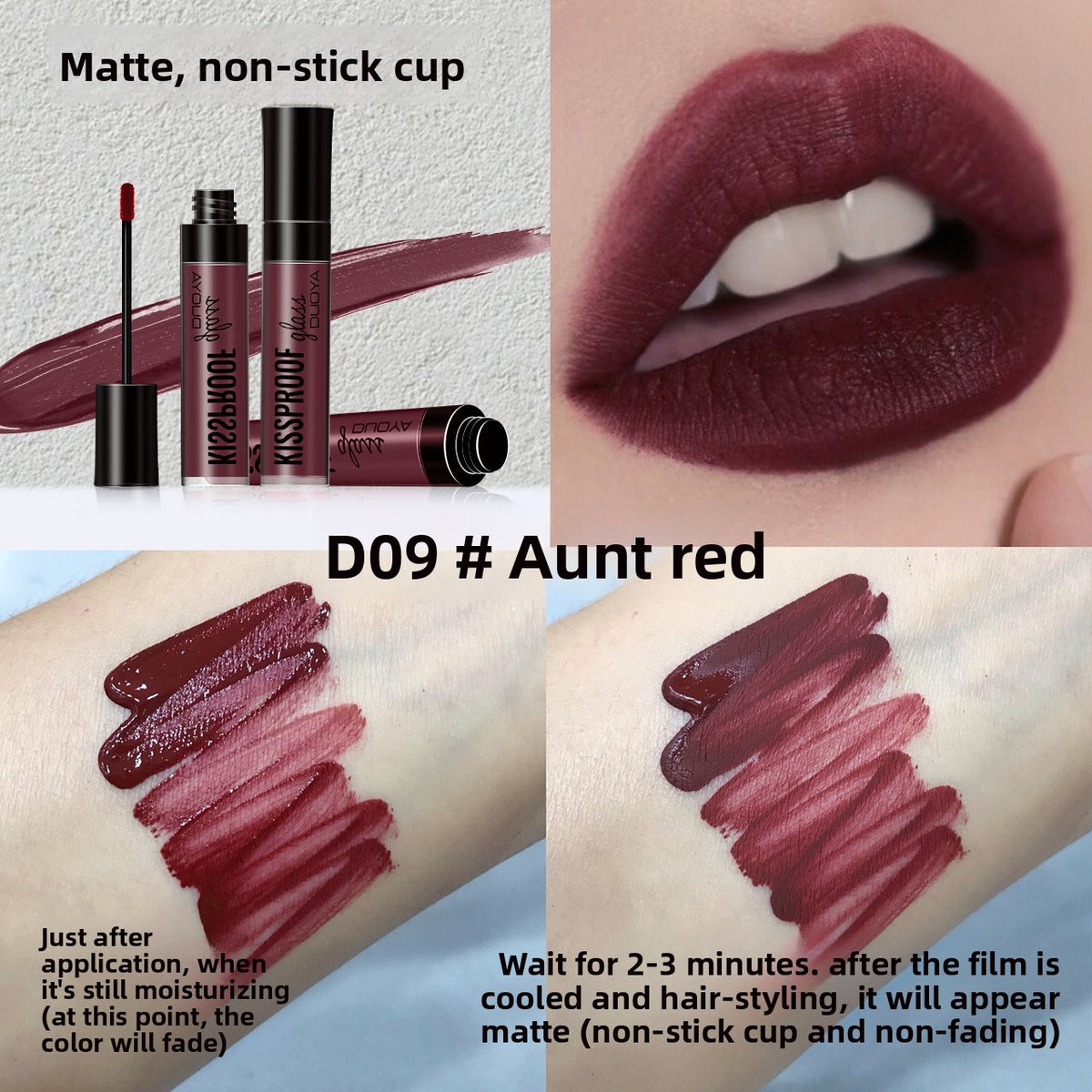 DUOYA Matte Velvet Lip Glaze