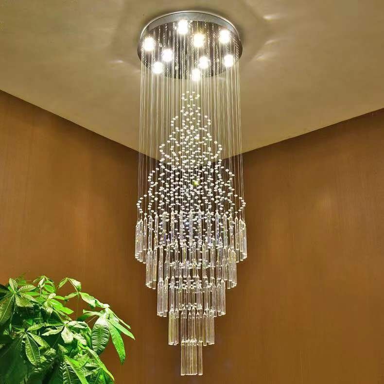 Duplex Crystal Chandelier, Hollow-Design Living Room Chandelier