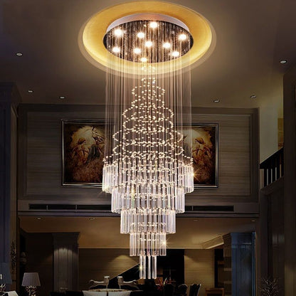 Duplex Crystal Chandelier, Hollow-Design Living Room Chandelier
