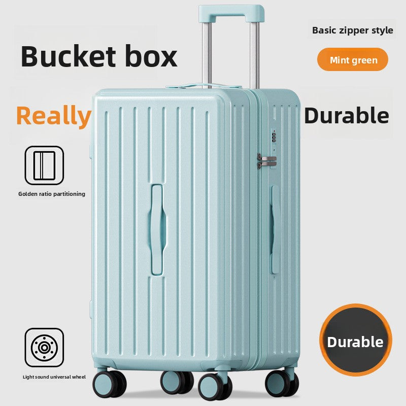 Durable password-locked silent suitcase