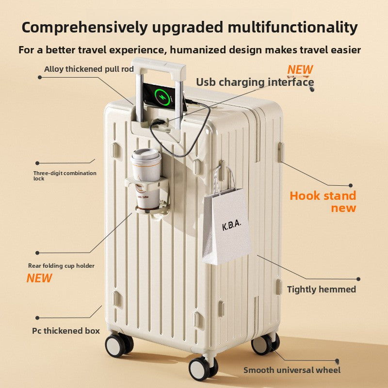 Durable password-locked silent suitcase