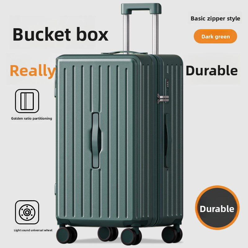 Durable password-locked silent suitcase