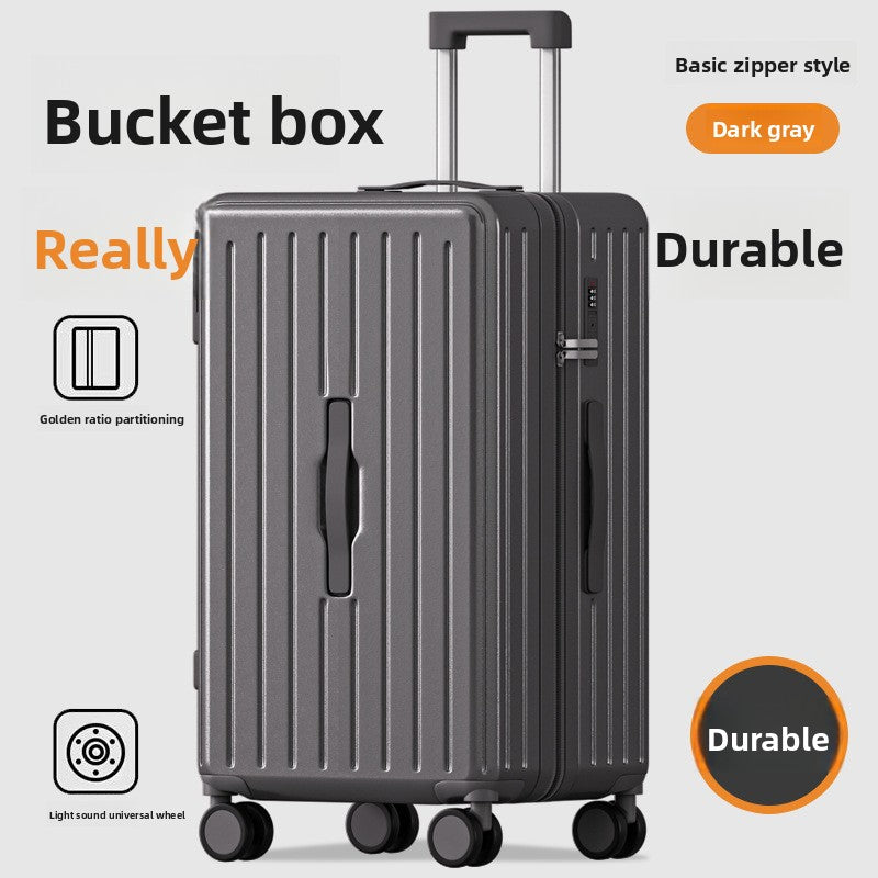 Durable password-locked silent suitcase