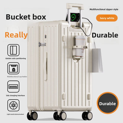 Durable password-locked silent suitcase