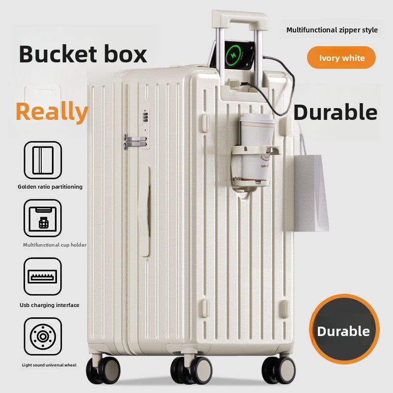 Durable password-locked silent suitcase