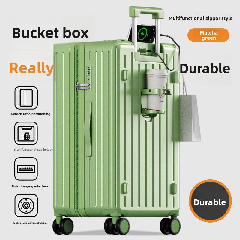 Durable password-locked silent suitcase
