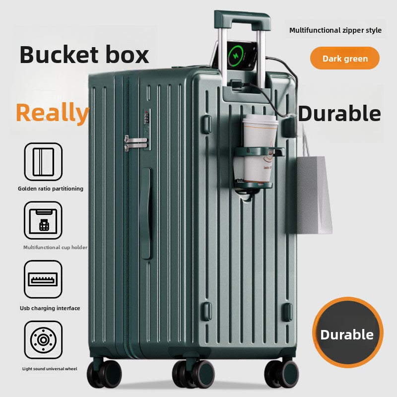 Durable password-locked silent suitcase