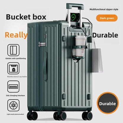 Durable password-locked silent suitcase