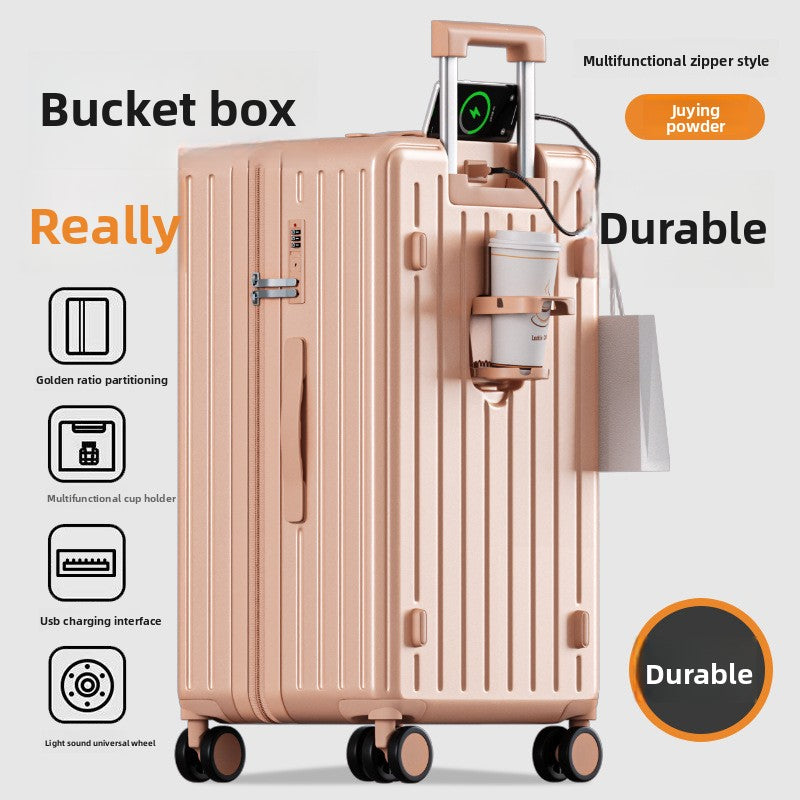 Durable password-locked silent suitcase