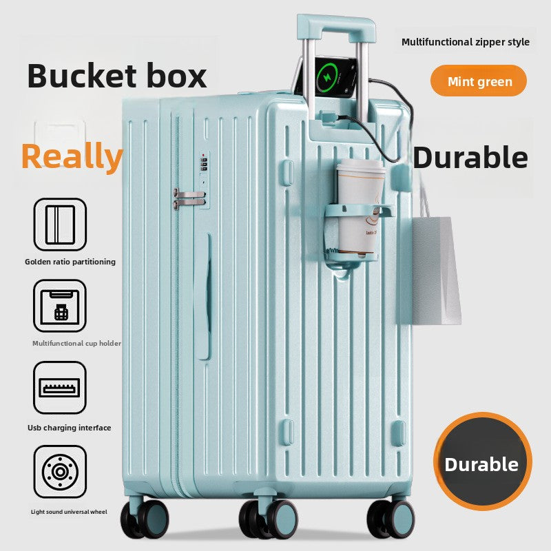 Durable password-locked silent suitcase