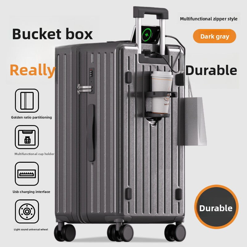 Durable password-locked silent suitcase