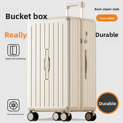 Durable password-locked silent suitcase