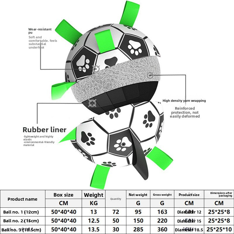 Durable PU Dog Training Toy Ball for Outdoor Play
