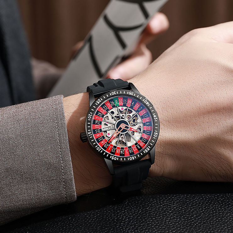 Durwin Automatic Mechanical Watch with Rotating Wheel
